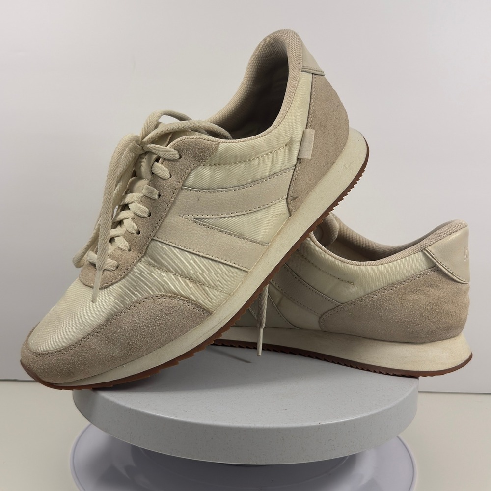 Kizik Men Sneakers Nylon Suede Casual Low Top Beige Comfort Everyday X Size 10.5